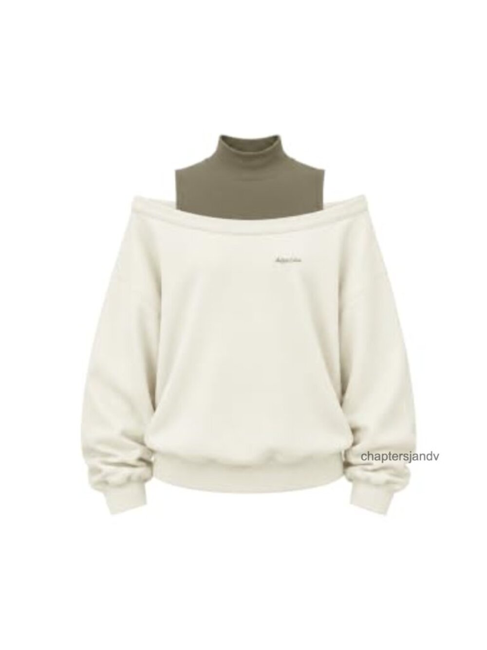 Womens Boxy Off the Shoulder Mock Neck Pullover Sweatshirt Oversized